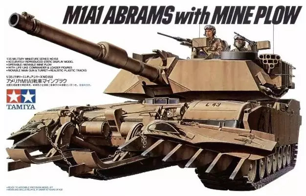 Verpackung: Tamiya 35158 U.S. M1A1 Abrams with Mine Plow, 1:35