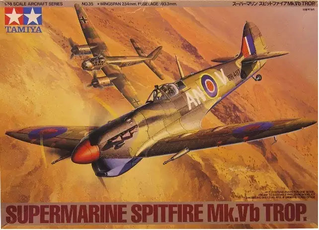 Verpackung: Tamiya 61035 Supermarine Spitfire Mk.Vb Trop, 1:48