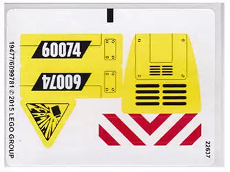 LEGO City STICKERBOGEN 60074 Bulldozer