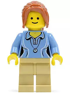 LEGO City Minifiguren TWN189 Frau mit hellblauem Shirt und beiger Hose