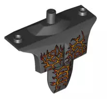 LEGO Minifiguren Zubehör 24301pb01 Torso gepanzert mit orangen Adern, schwarz