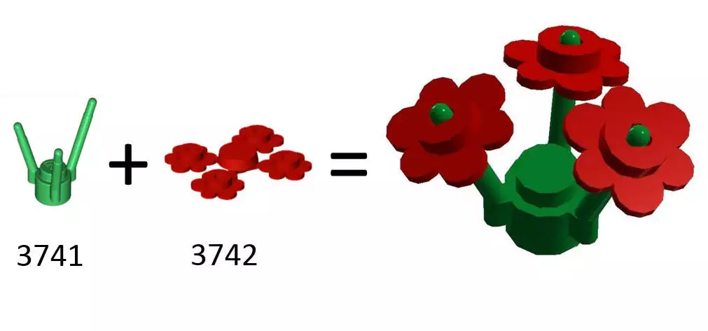 LEGO Pflanzen 3741 Blumenstängel oder Gras, grün