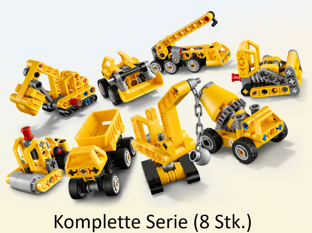 LEGO Mächtige Maschinen 42233 Alle 8 Baufahrzeuge