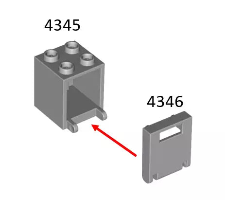 LEGO Behälter 4345 Breifkastenkorpus 2x2x2, weiß