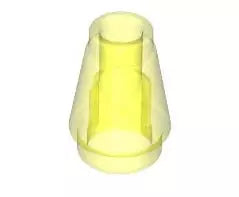LEGO Schrägsteine 4589 Kegel 1x1 mit Noppe, transparent-gelb