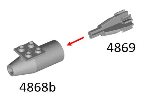 LEGO Luftfahrt 18753 Turbineneinsatz mit 10 Blättern (D=24 mm), dunkelgrau