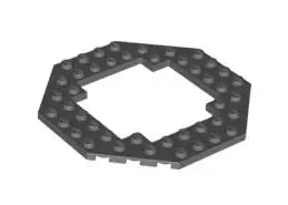 LEGO Sonderplatten 6063 Platte 10x10  achteckig mit Ausschnitt, dunkelgrau