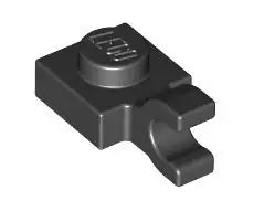 LEGO Sonderplatten 61252 Platte 1x1 mit Clip (waagrecht), schwarz