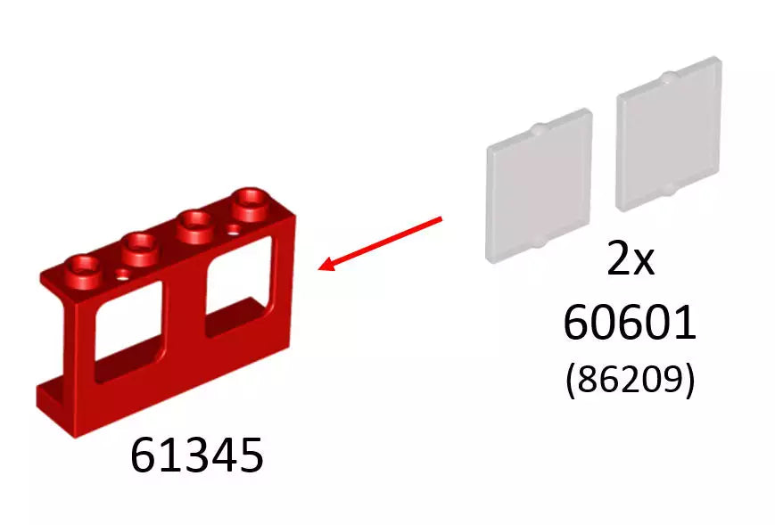 LEGO Türen und Fenster 61345 Fensterrahmen 1x4x2, lindgrün