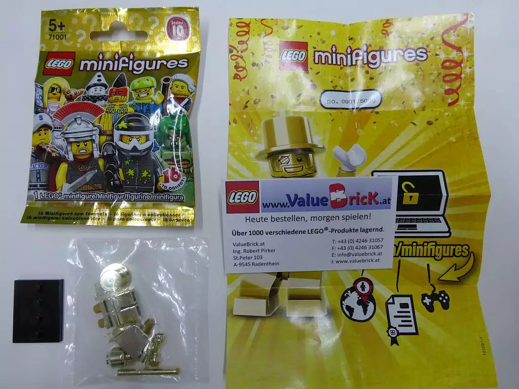 LEGO Minifiguren Serie 10  71001-17 Mister Gold Seriennummer 0901