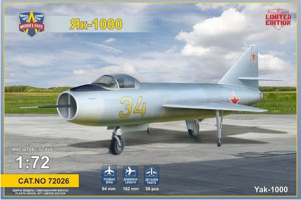 Verpackung: ModelSvit 72026 Yakovlev Yak-1000 Soviet supersonic demo, 1:72