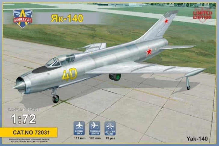Verpackung: ModelSvit 72031 Yakovlev Yak-140 Soviet prototype fighter, 1:72