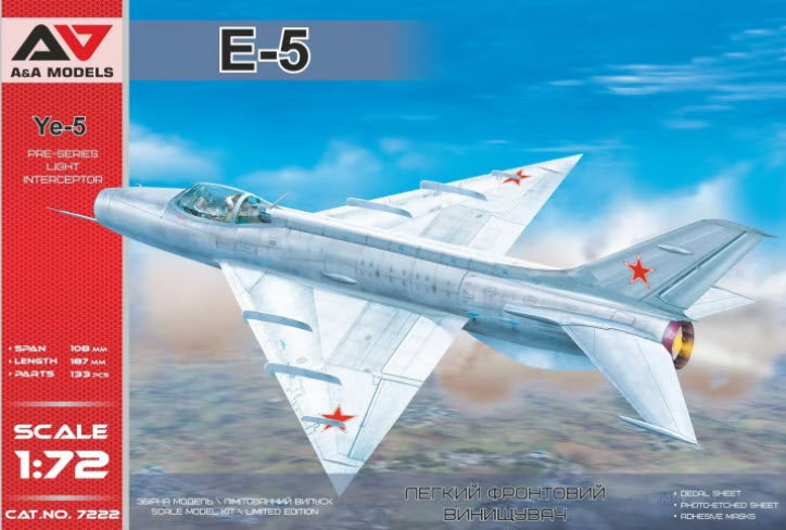 Verpackung: A&A Models 7222 Ye-5 Pre-series light interceptor, 1:48