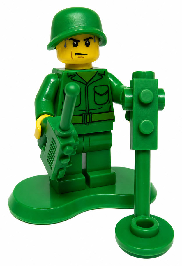 LEGO Militär MIL103-03 Soldat, schwitzend mit Mienesuchgerät
