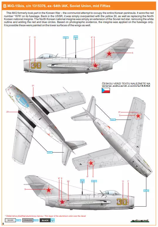 Eduard 4442 MiG-15bis -Dual Combo- Super 44, 1:144