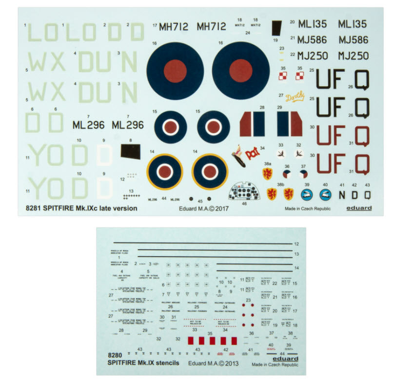 Eduard 8281 Supermarine Spitfire Mk.IXc late version, ProfiPACK edition,  1:48