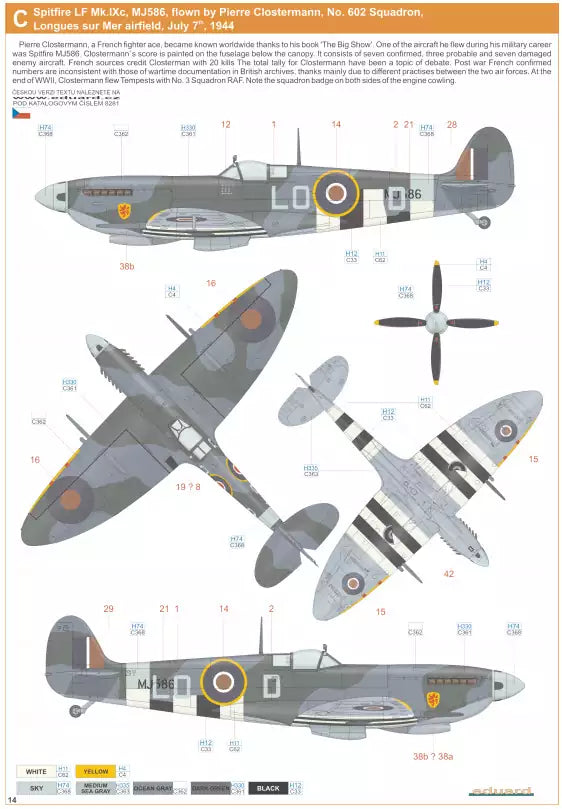 Eduard 8281 Supermarine Spitfire Mk.IXc late version, ProfiPACK edition,  1:48