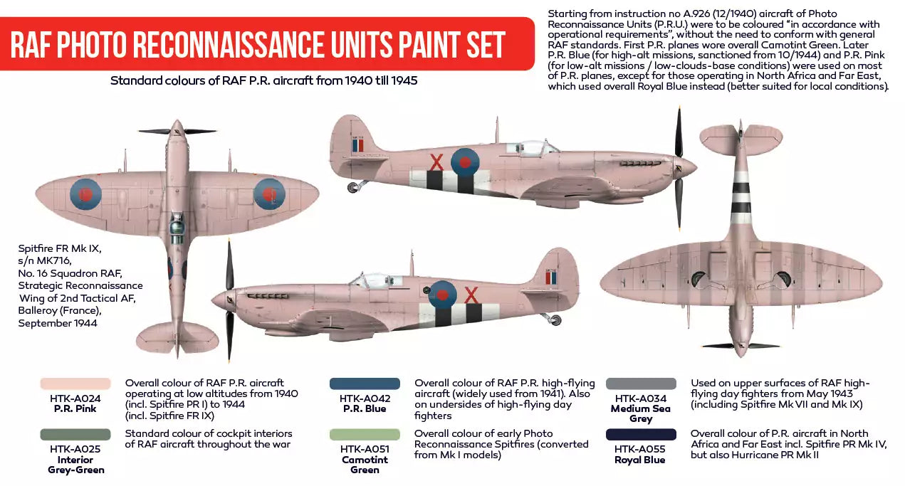 Hataka Hobby HTK-AS23 RAF Photo Reconnaissance Units paint set, (6x17ml)