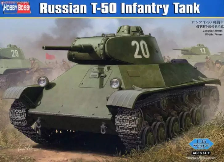 Verpackung: Hobby Boss 83827 Russian T-50 Infantry Tank, 1:35