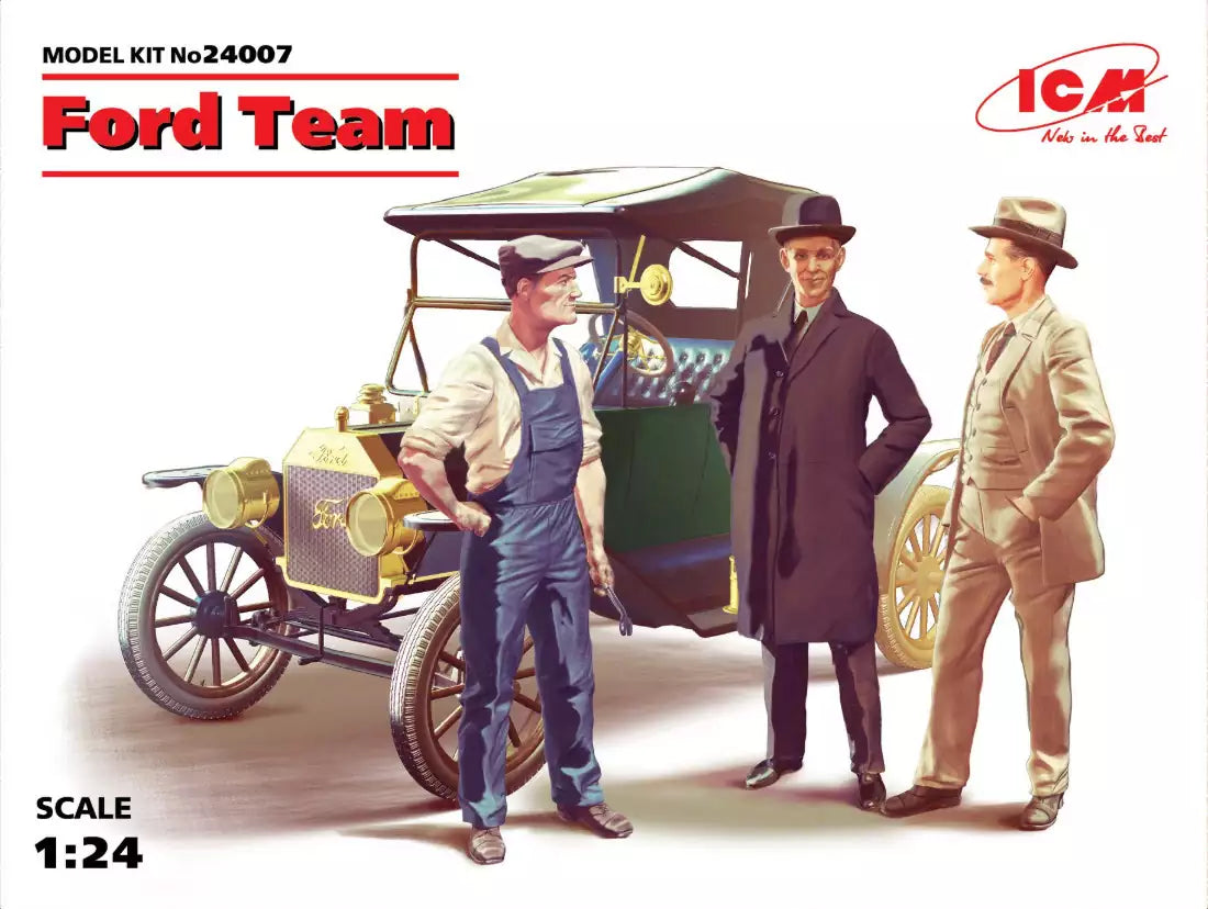 Inhalt: ICM 24007 Henry Ford-Team with Model T 1913 Roadster, 1:24