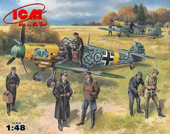 Verpackung: ICM 48803 Bf 109F-2 with German Pilots & Ground Personnel, 1:48