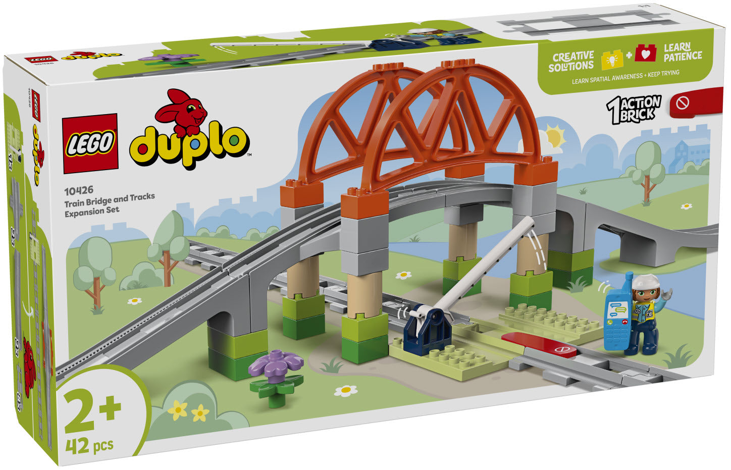 Verpackung: LEGO DUPLO 10426 Eisenbahnbrücke und Schienen – Erweiterungsset