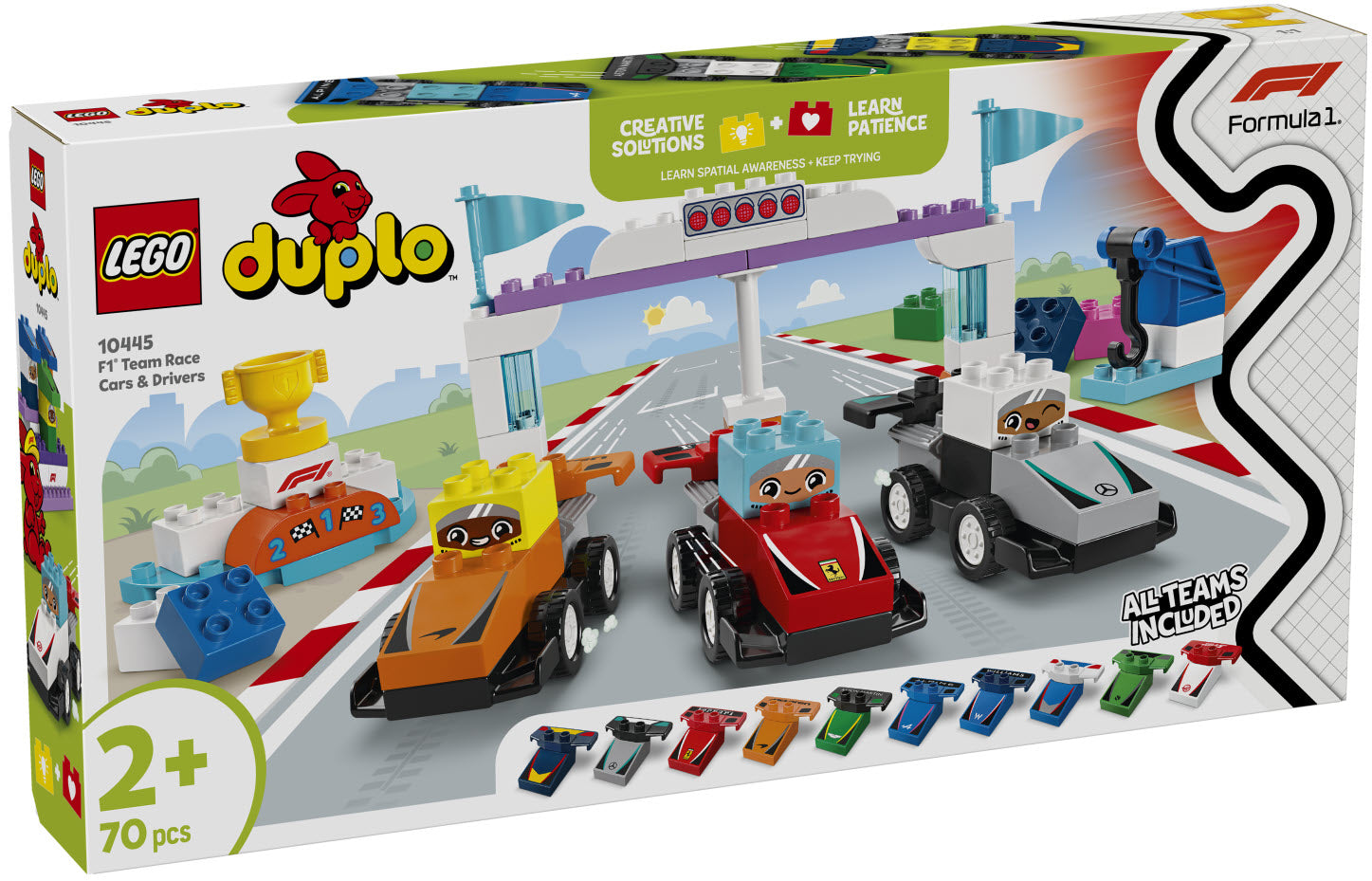 Verpackung: LEGO DUPLO 10445 F1 Team Rennautos mit Rennfahrern