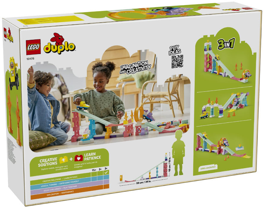 Box Rückseite: LEGO DUPLO 10478 Kreative Sprungschanzen mit kleinen Flitzern 3-in-1-Set