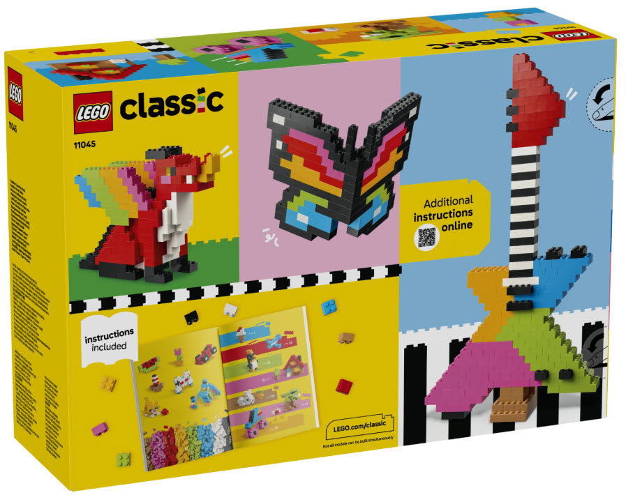 Box Rückseite: LEGO Classic 11045 Kreative Bunte Steine