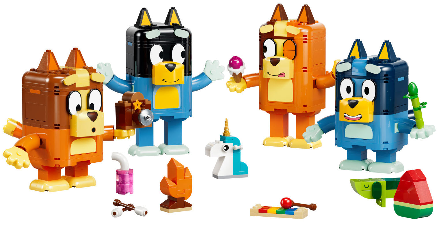 Inhalt: LEGO Bluey 11217 Blueys Familie aus LEGO Steinen