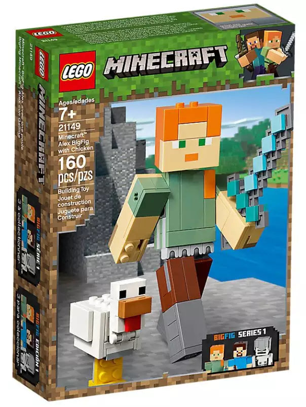 Verpackung: LEGO Minecraft 21149 Minecraft-BigFig Alex mit Huhn