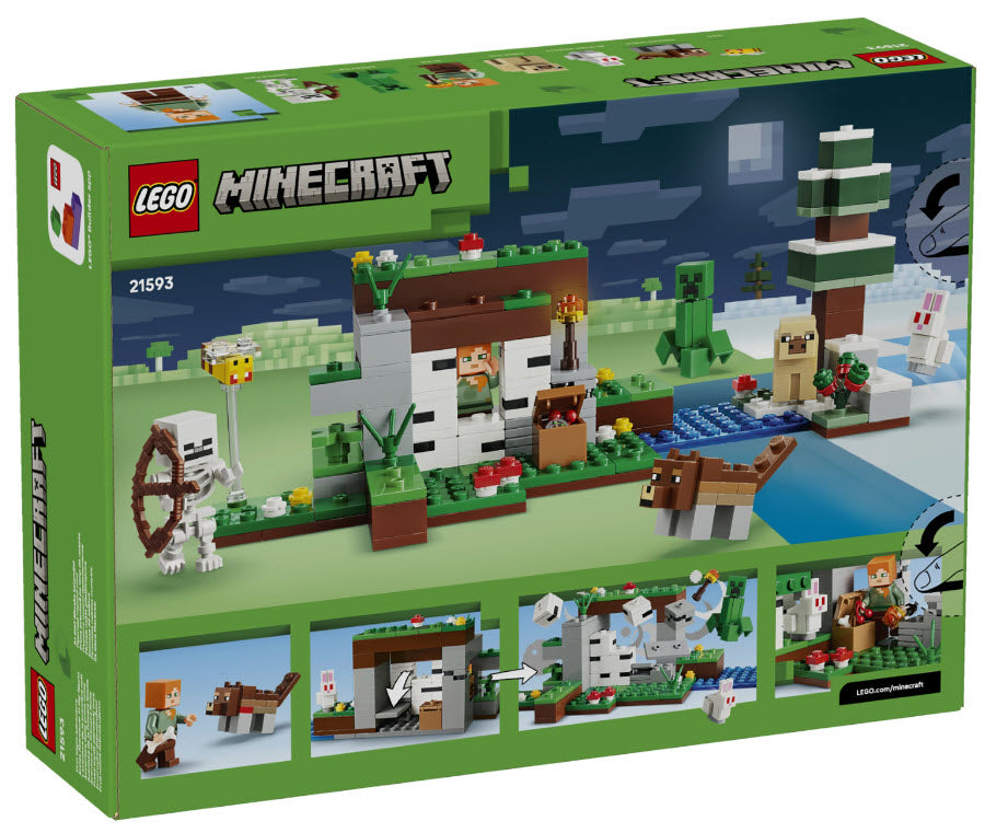 Box Rückseite: LEGO Minecraft 21593 Erstes Abenteuer in der Nacht