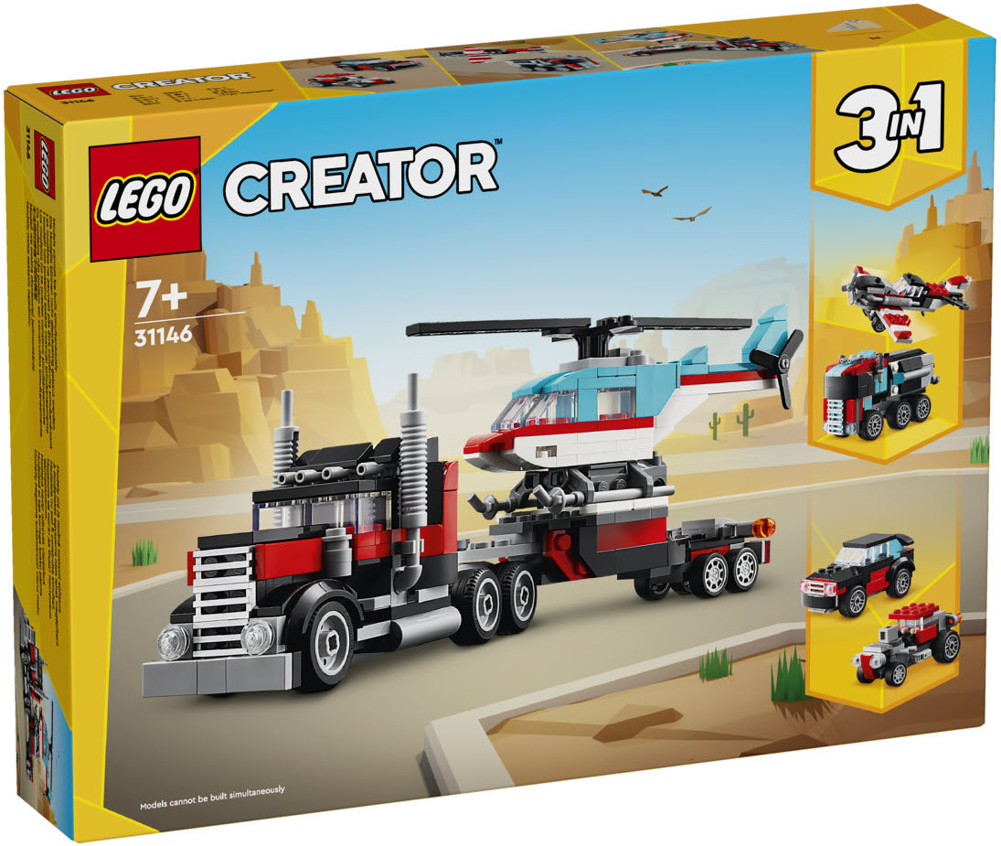 Verpackung: LEGO Creator 31146 Tieflader mit Hubschrauber