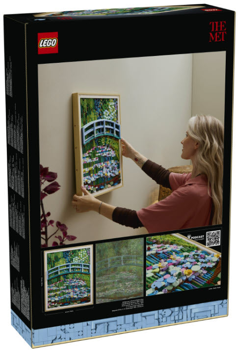 Box Rückansicht: LEGO Art 31220 Claude Monet – Brücke über einen Seerosenteich