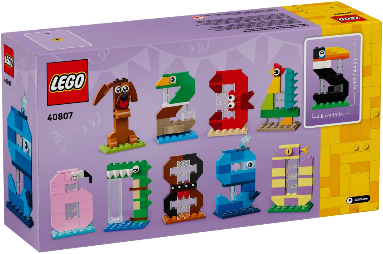 Box Rückseite: LEGO Seasonal 40807 Geburtstagszahlen
