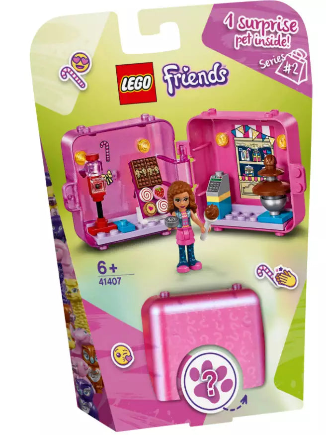 Verpackung: LEGO Friends 41407 Olivias magischer Würfel – Süßwarengeschäft
