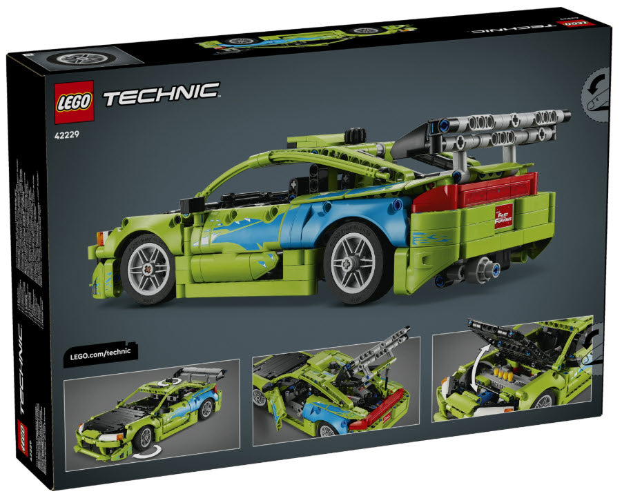 Box Rückseite: LEGO Technic 42229 Fast and Furious Mitsubishi Eclipse Auto