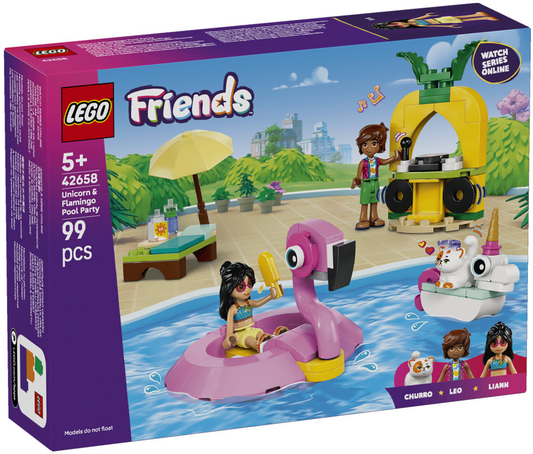 Verpackung: LEGO Friends 42658 Poolparty mit Einhorn und Flamingo