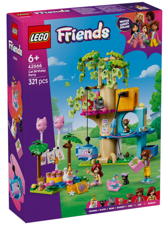 Verpackung: LEGO Friends 42666 Katzengeburtstagsparty & Baumhaus