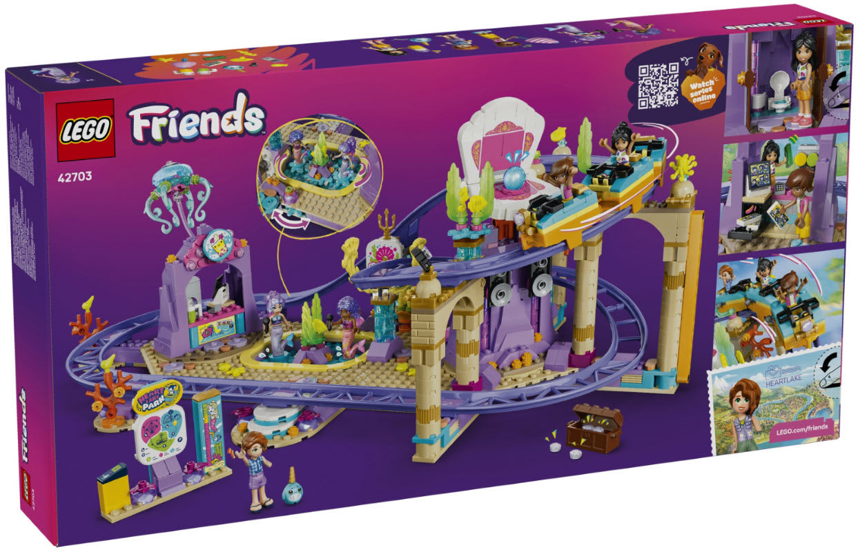 Box Rückseite: LEGO Friends 42703 Meerjungfrauen-Achterbahn