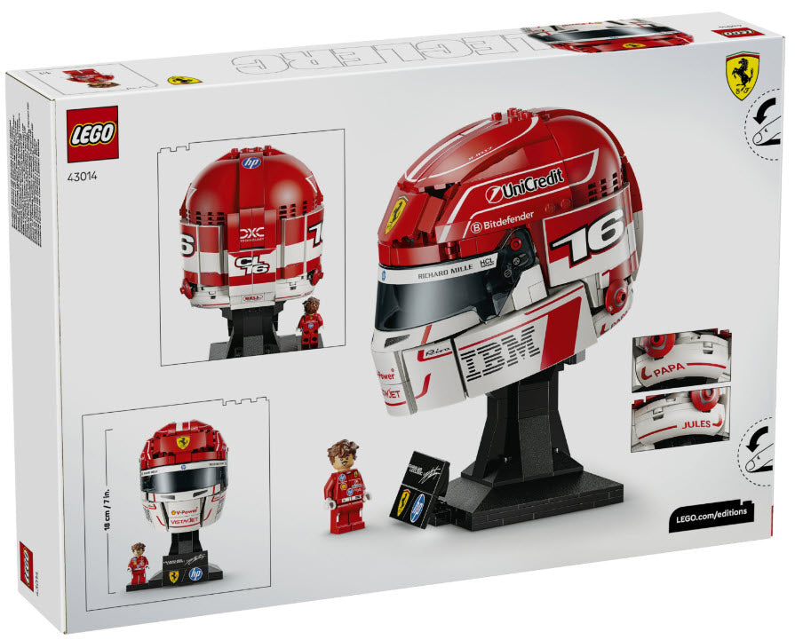 Box Rückseite: LEGO Editions 43014 Scuderia Ferrari HP Charles Leclerc Helm