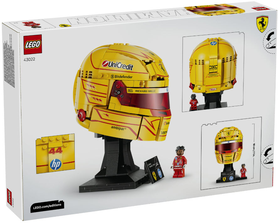 Box Rückseite: LEGO Editions 43022 Scuderia Ferrari HP Lewis Hamilton Helm