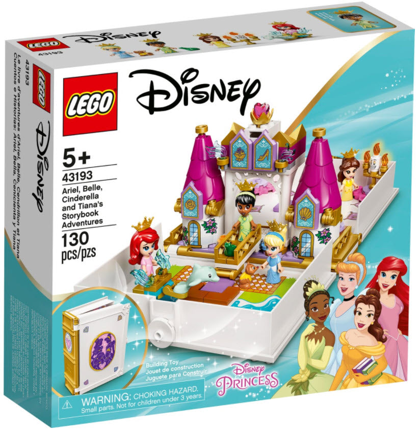 Verpackung: LEGO Disney Princess 43193 Märchenbuch Abenteuer mit Arielle, Belle, Cinderella und Tiana
