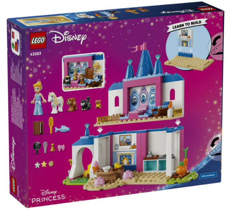 Box Rückseite: LEGO Disney 43283 Cinderellas Tierpalast