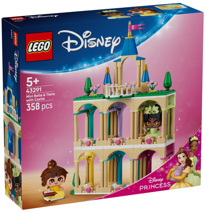 Verpackung: LEGO Disney 43291 Die Mini-Prinzessinnen Belle und Tiana mit ihrem Schloss