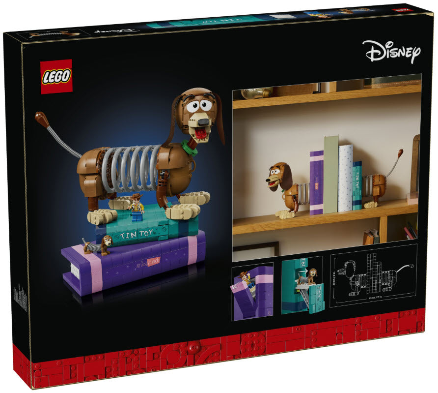 Box Rückseite: LEGO Disney 43301 Toy Story: Slinky-Buchstützen