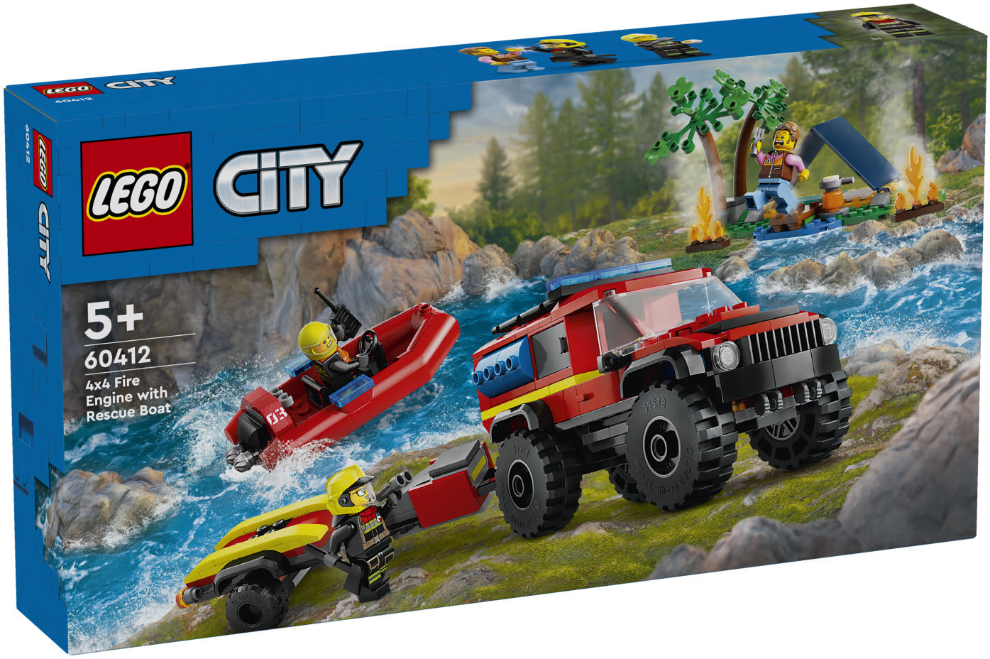 Verpackung: LEGO City 60412 Feuerwehrgeländewagen mit Rettungsboot