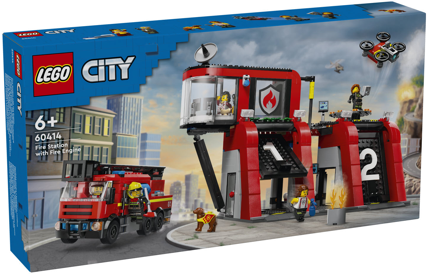 Verpackung: LEGO City 60414 Feuerwehrstation mit Drehleiterfahrzeug