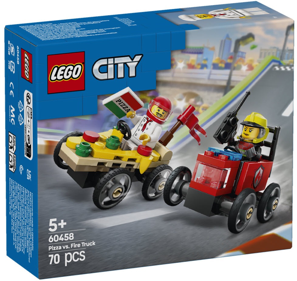 Verpackung: LEGO City 60458 Pizzalieferwagen vs. Löschauto
