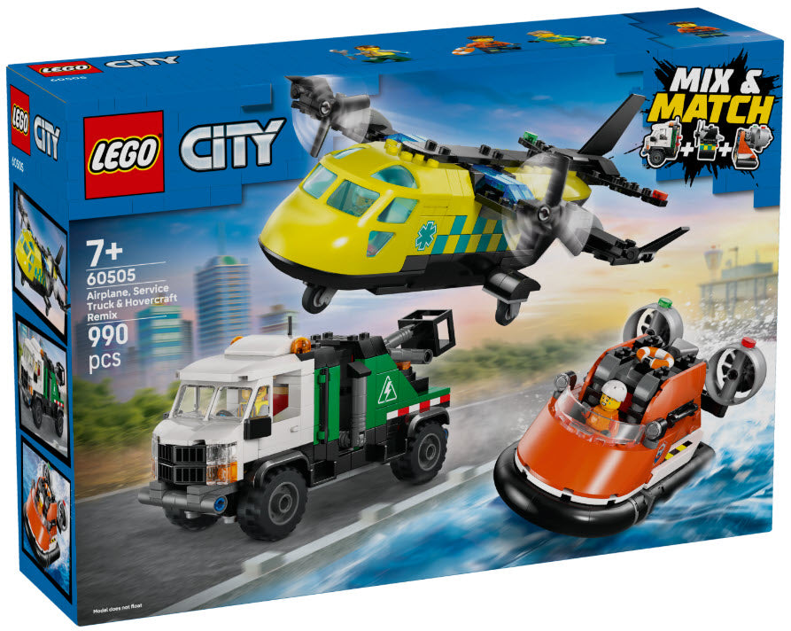 Verpackung: LEGO City 60505 Kombinationsset mit Flugzeug, Wartungsfahrzeug und Luftkissenboot